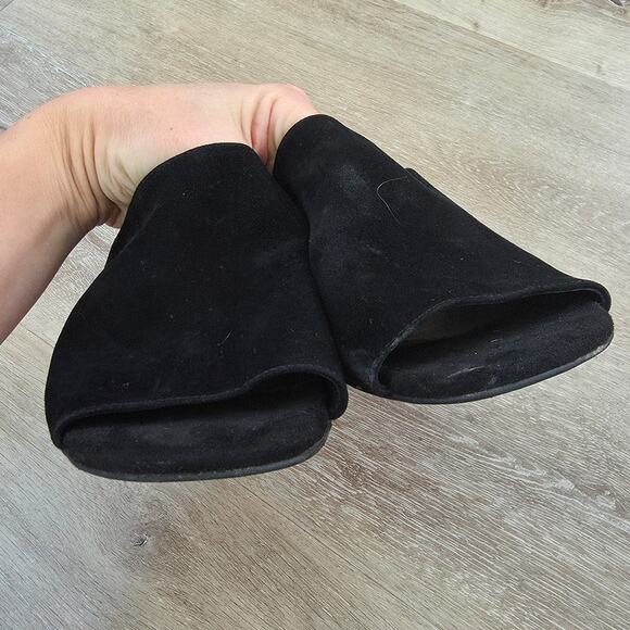 Jeffrey Campbell Teseida Black Suede Leather Block Heel Mule sz 9 Rhinestone Gem - Picture 4 of 9